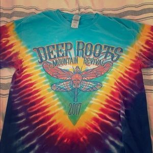 2017 Deep Roots Mountain Revival Tie-dye T shirt